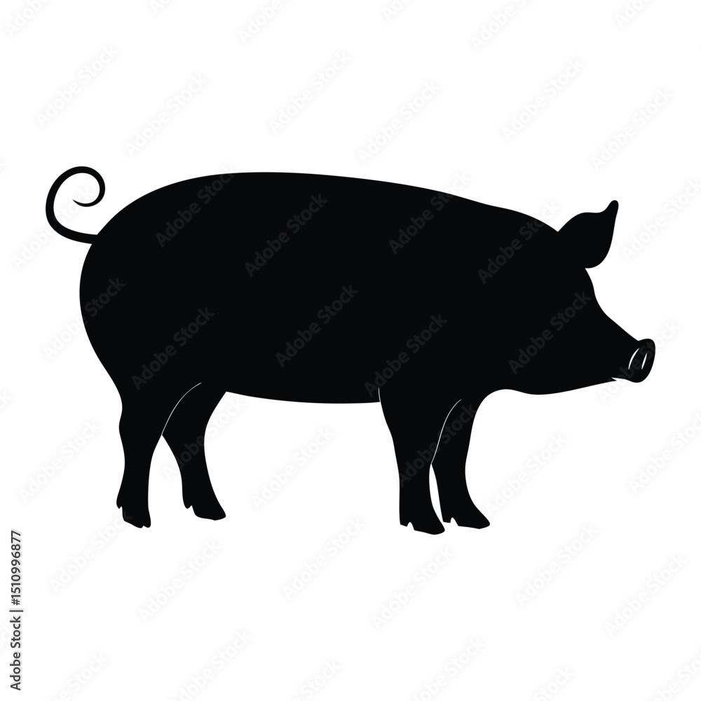 Farm Pig Silhouette Vector – Simple Animal Graphic Farm Pig Silhouette Vector – Simple Animal Graphic