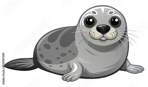 Adorable cartoon seal pup illustration