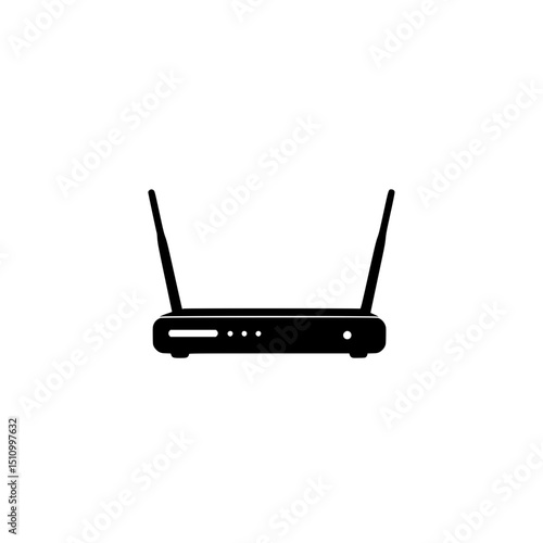 Illustration of a wireless router wifi connection internet network device technology communication signal modem lan