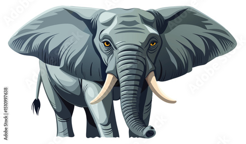 Powerful african elephant illustration