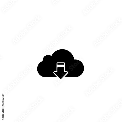 Download cloud computing data storage backup server network technology information transfer file sharing icon