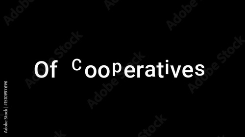 international day of cooperatives 4k animated video with glowing text, global unity theme, motion graphics for social impact

