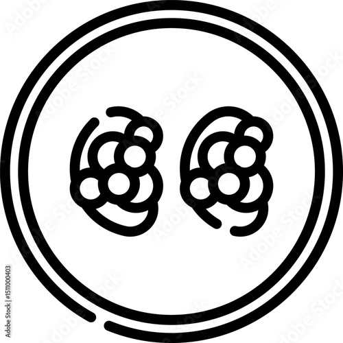 Cell divides within a circular boundary representing mitosis and cell division process in a scientific context, symbolizing growth and reproduction.