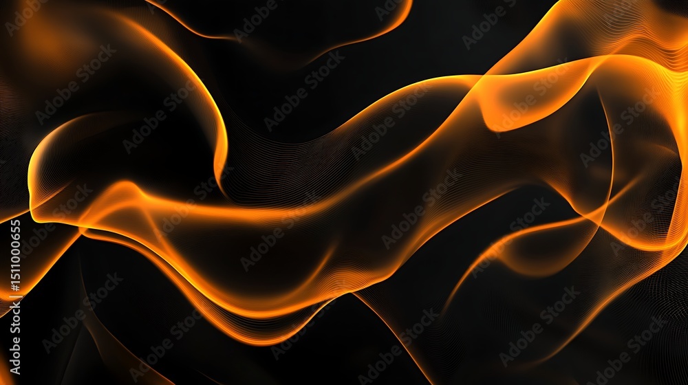 Obraz premium Abstract orange flame design on black background