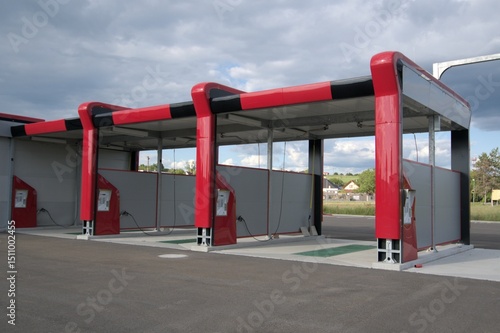 Φωτογραφία self-service car wash. vehicle care