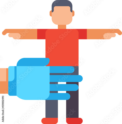 Doctor examines patient in clinic with gloved hand for medical checkup, ensuring thorough health assessment and professional care.