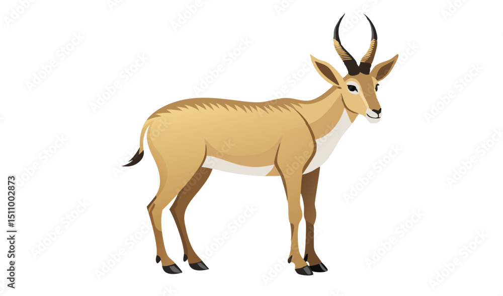 Fototapeta premium Illustration of a graceful arabian oryx antelope