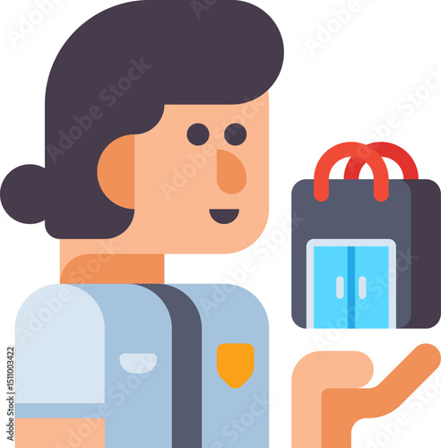 Smiling woman presenting a small toolbox in her hand, showcasing a concept of service, repair, or maintenance with a friendly and approachable demeanor.