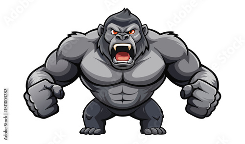 Angry gorilla cartoon mascot character illustration