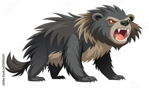 Angry cartoon wolverine illustration