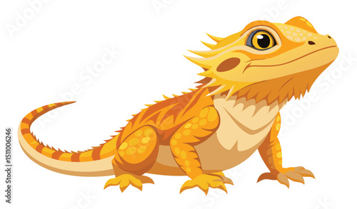 Adorable cartoon bearded dragon illustration