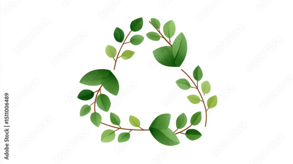 Obraz premium Eco friendly symbol with intertwined branches and leaves for environmental design