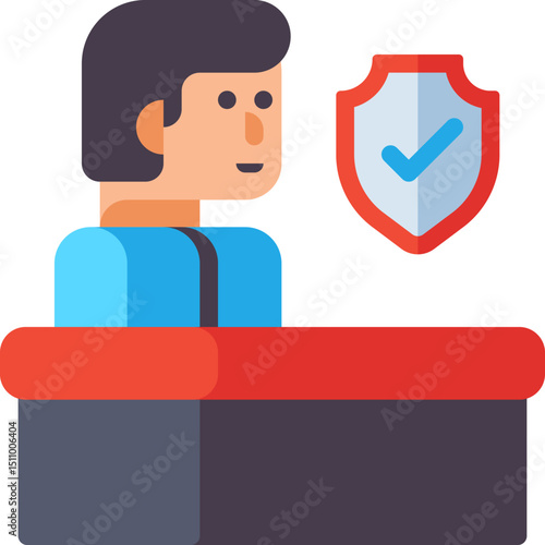 front desk illustration on a white background    