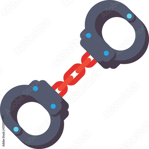 handcuffs illustration on a white background    