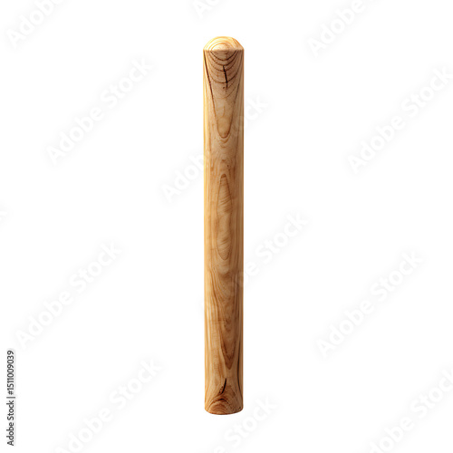 Wooden pole isolated on transparent background