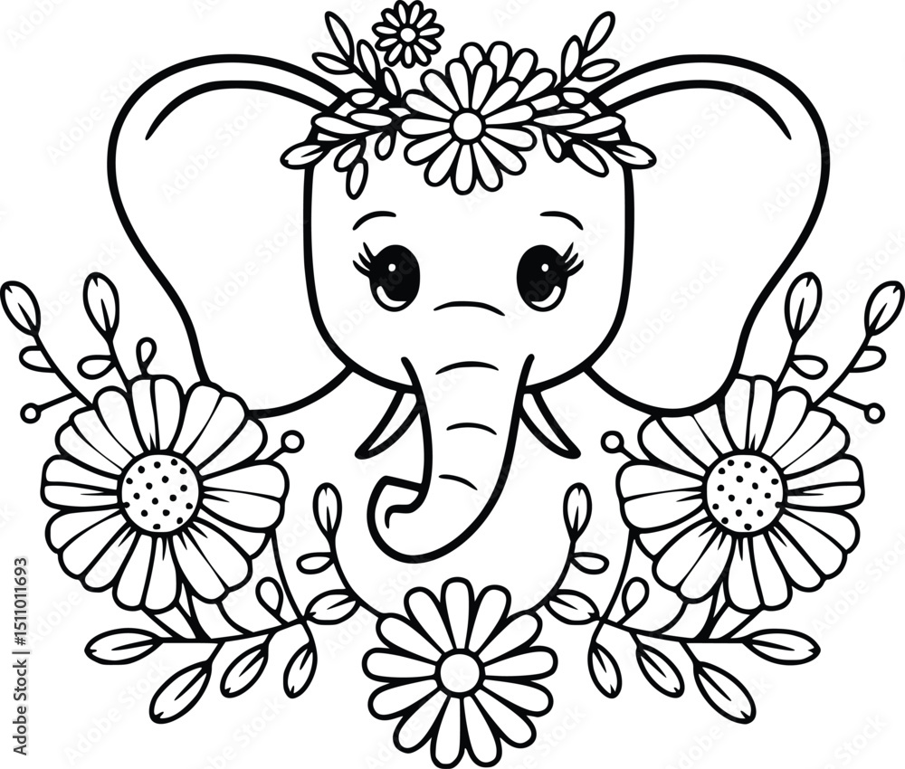 Fototapeta premium Floral Elephant svg bundle 