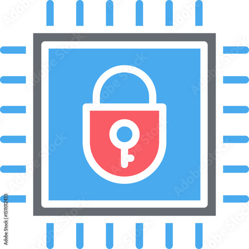 microprocessor illustration on a white background   