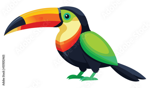 Vibrant keel billed toucan illustration