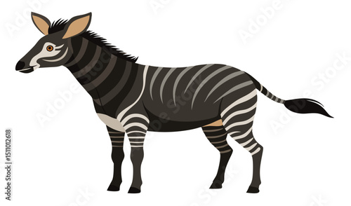 Striped okapi illustration african wildlife animal
