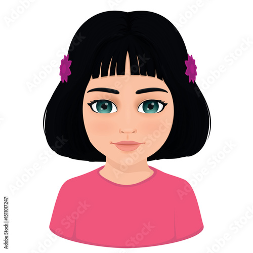 cute young girl face or portrait
