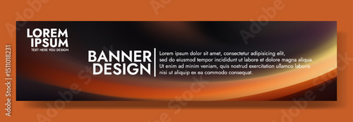Modern banner design with a molten caramel swirl background.