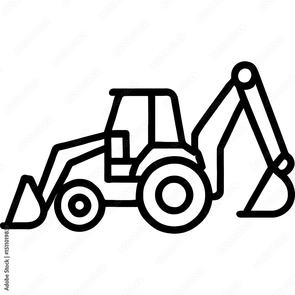Naklejka premium Minimal vector backhoe icon design
