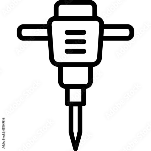 Clean vector icon of a jackhammer