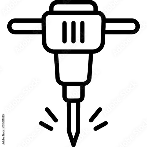Minimalist jackhammer icon design