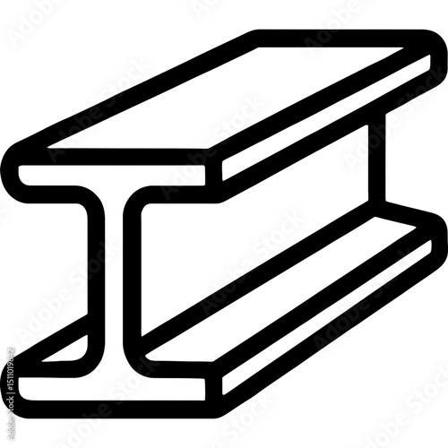 Clean outline of construction steel beam