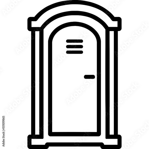 Minimalist portable toilet icon outline