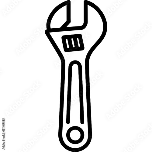 Minimalist wrench outline icon design