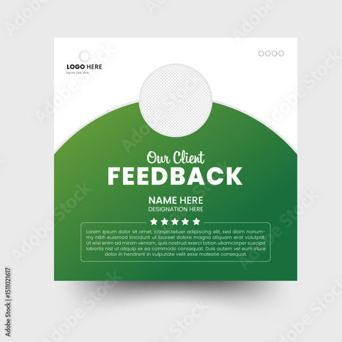 Customer feedback testimonial, Client testimonial vector design template, client testimonial social media web banner template, client review template. Set of client review and social media post. 
