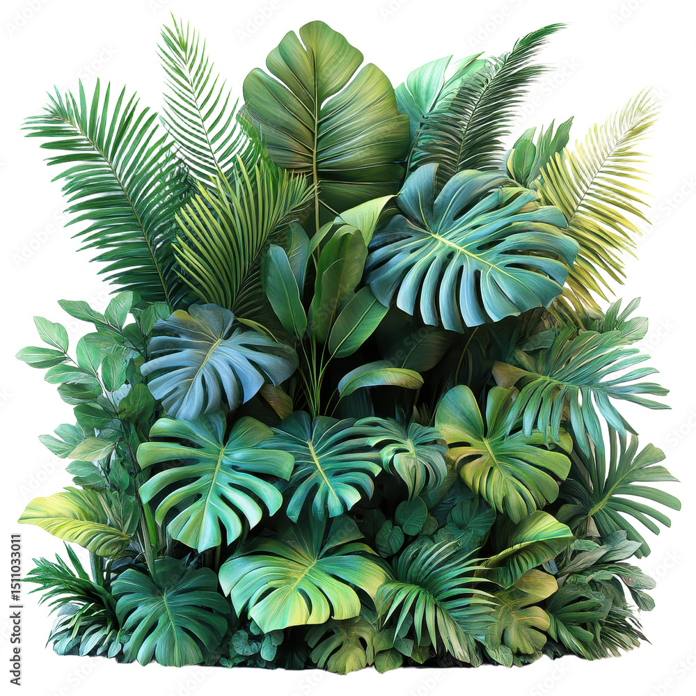 Green bush foliage isolated on transparent background. PNG Green bush foliage isolated on transparent background. PNG