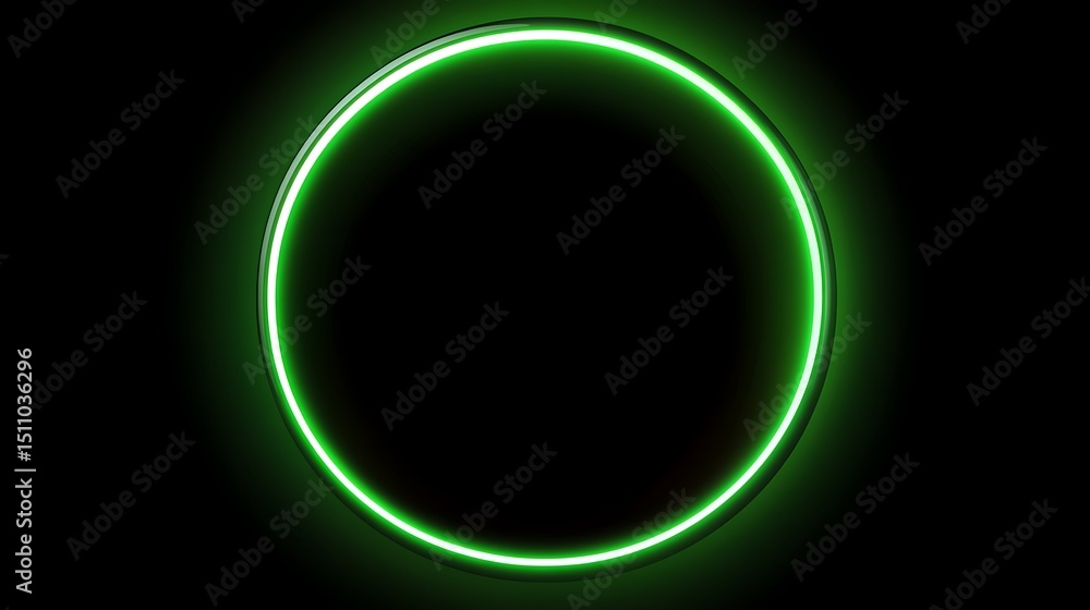 Bright green neon circle Bright green neon circle