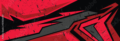 Abstract banner design red vector, dynamic sporty horizontal background template for your business.