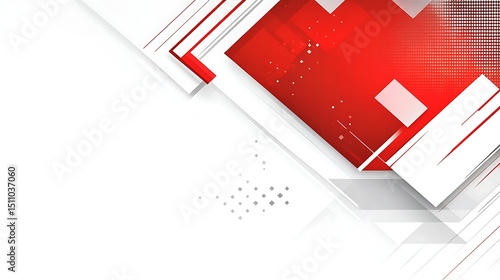 Abstract geometric shapes in red and white (1)