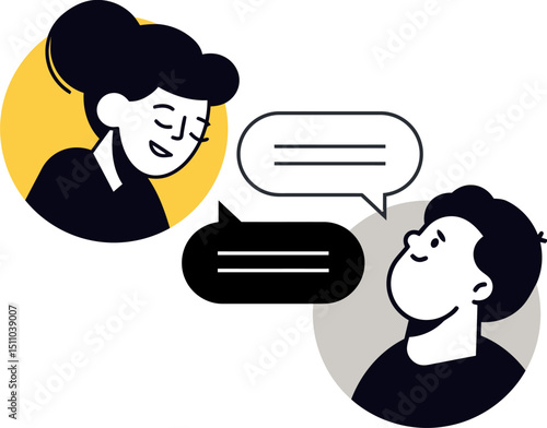 Communication conversation dialogue discussion equality expression interaction people talking vector vector art illustration