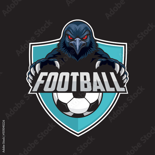 football club logo crow vector illustration design