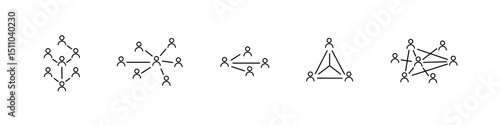 Networking icon. Network vector set. Connection team structure icon set. Group connect line design sign. Network sharing icon set.