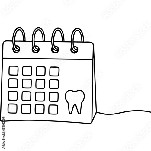 Calendar with tooth icon designed for dental appointments  