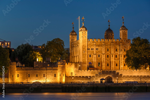 Tower of London on River Thames, London, England