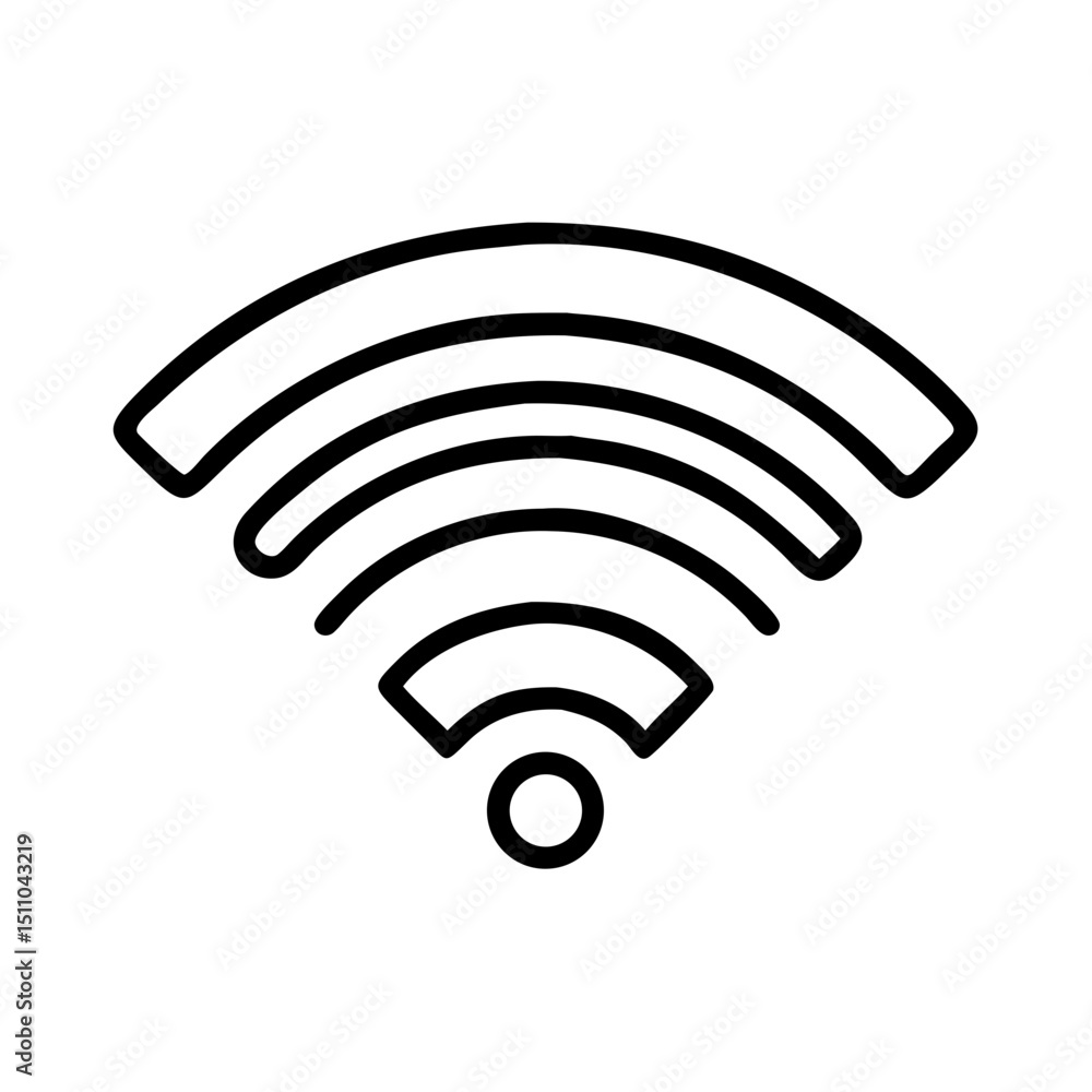 Wifi symbol, simple black lines, internet connection graphic Wifi symbol, simple black lines, internet connection graphic