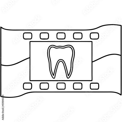 black and white tooth x-ray film clip art preview