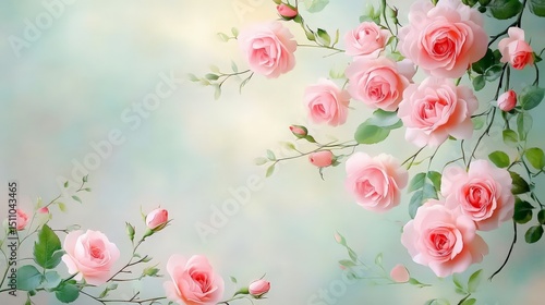 Vibrant pink roses with sunlight and blurred background.