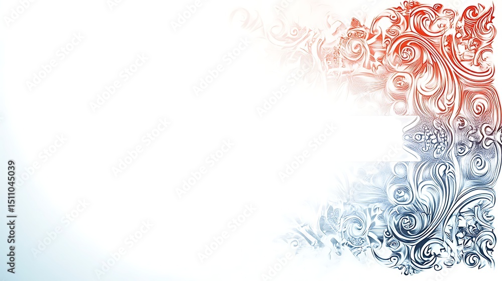Ornate decorative border in shades of red and blue Ornate decorative border in shades of red and blue