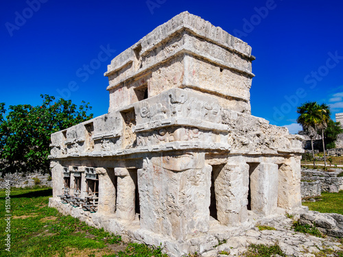 Temple of the Frescos, Tulum Archeological Site, Quintana Roo State, Mexico