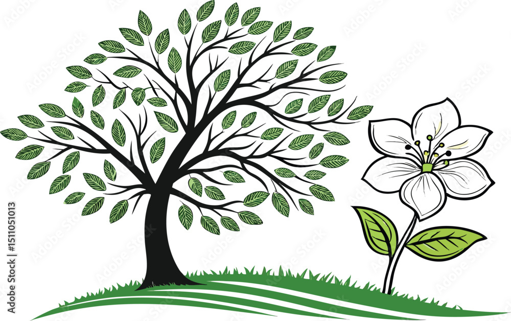 Obraz premium vector illustration of a tree