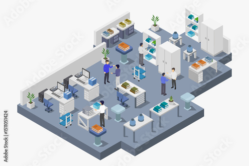 Laboratory room isometric