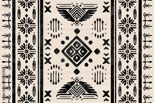 Navajo tribal vector seamless pattern. Native Indian ornament. Ethnic South Western decor style. Boho geometric ornament. Vector seamless pattern. Mexican blanket, rug. Woven carpet illustration.