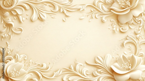 Beige floral decorative design